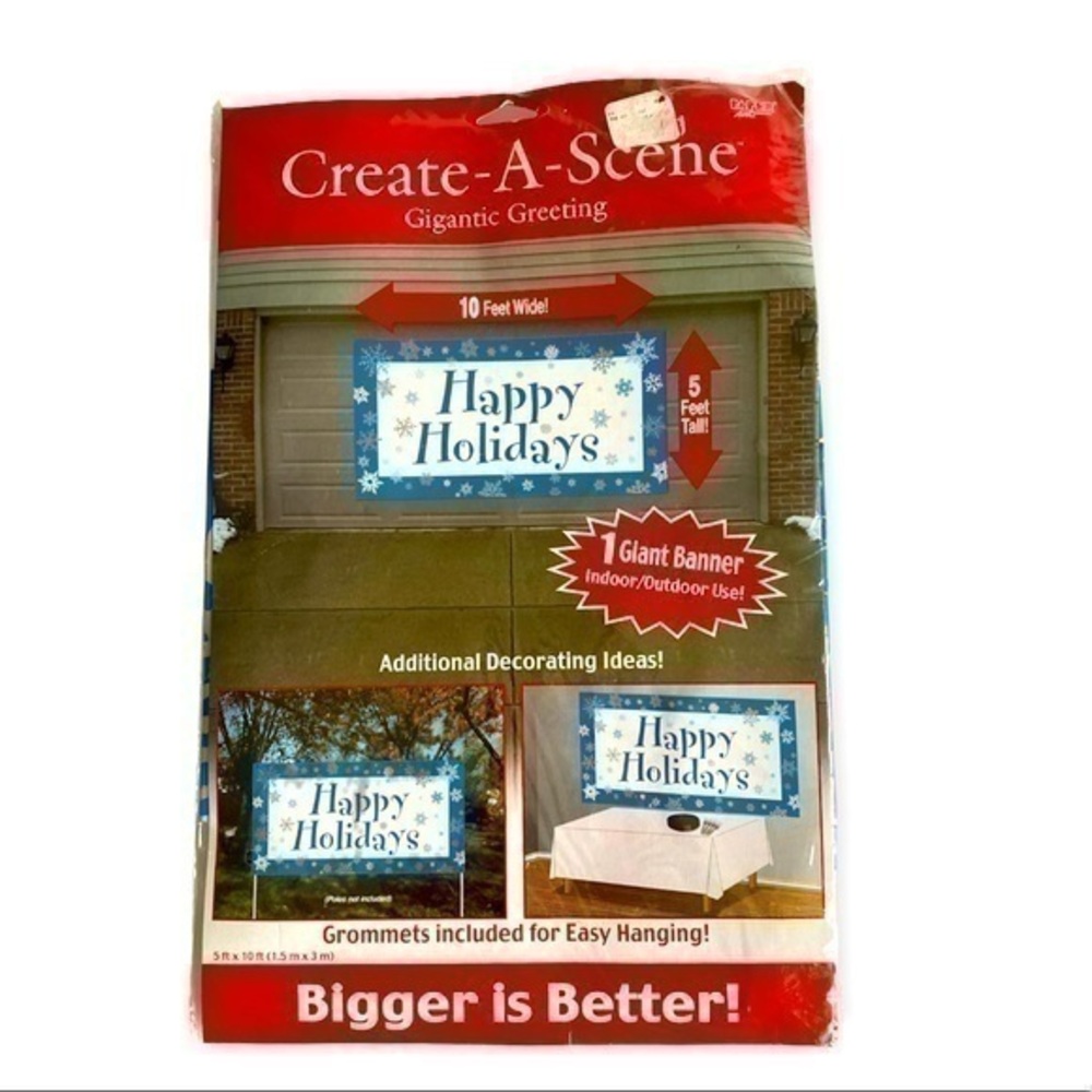 Create-A-Scene 10’ x 5’ Gigantic Greeting “Happy Holidays” Garage Door Decor